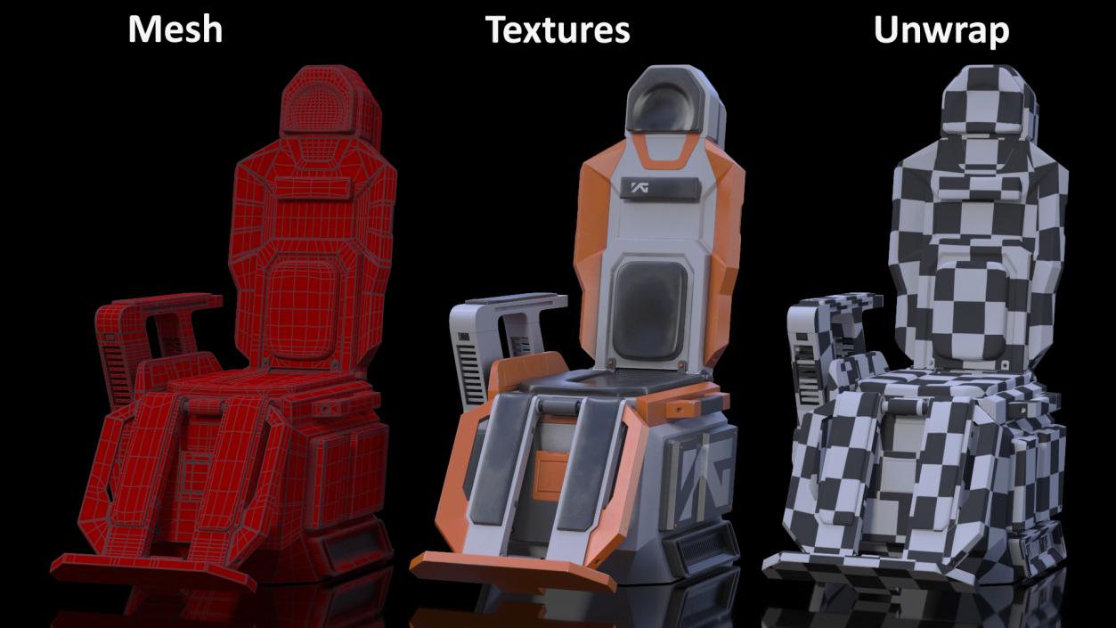 3D Futuristic Pilot Seat