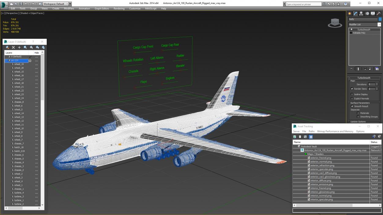 3D model Antonov An124 100 Ruslan Aircraft Rigged