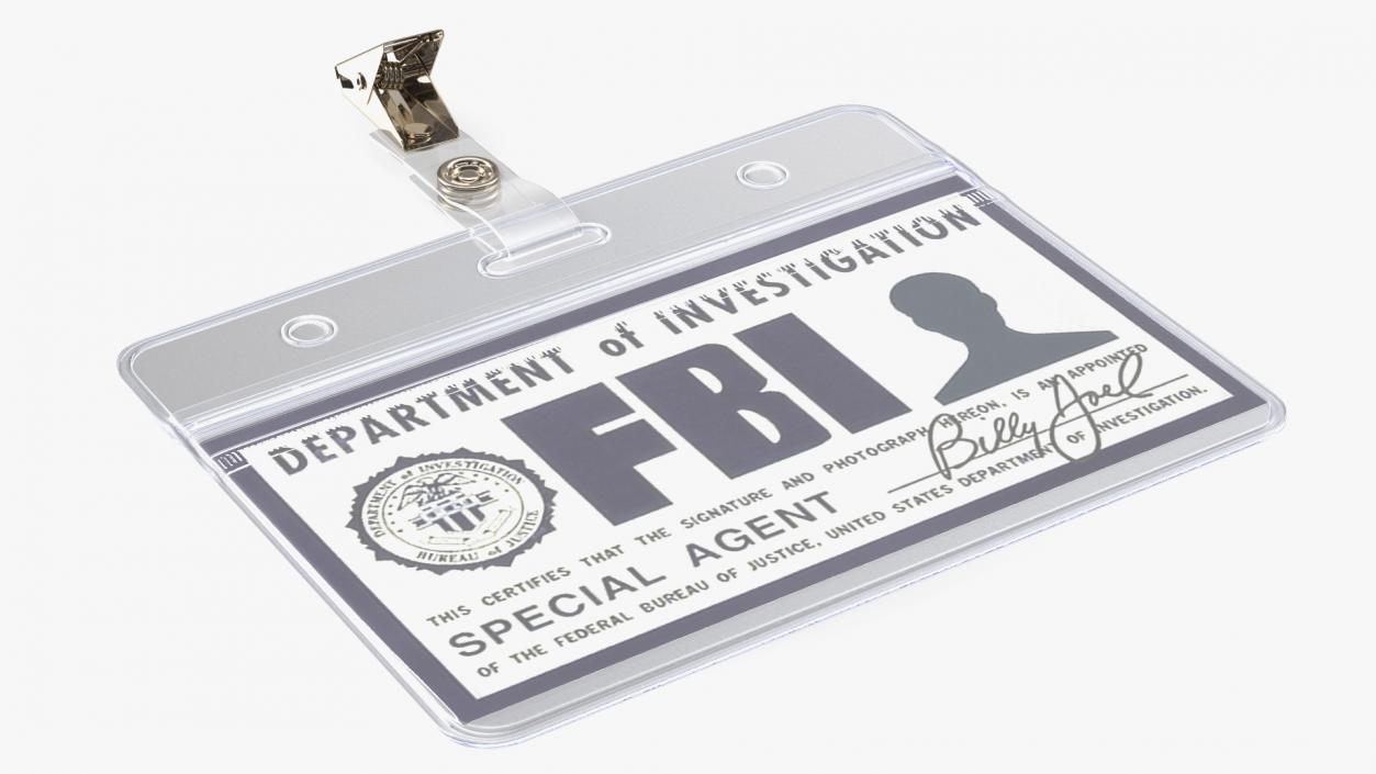 3D Transparent FBI Badge Holder model