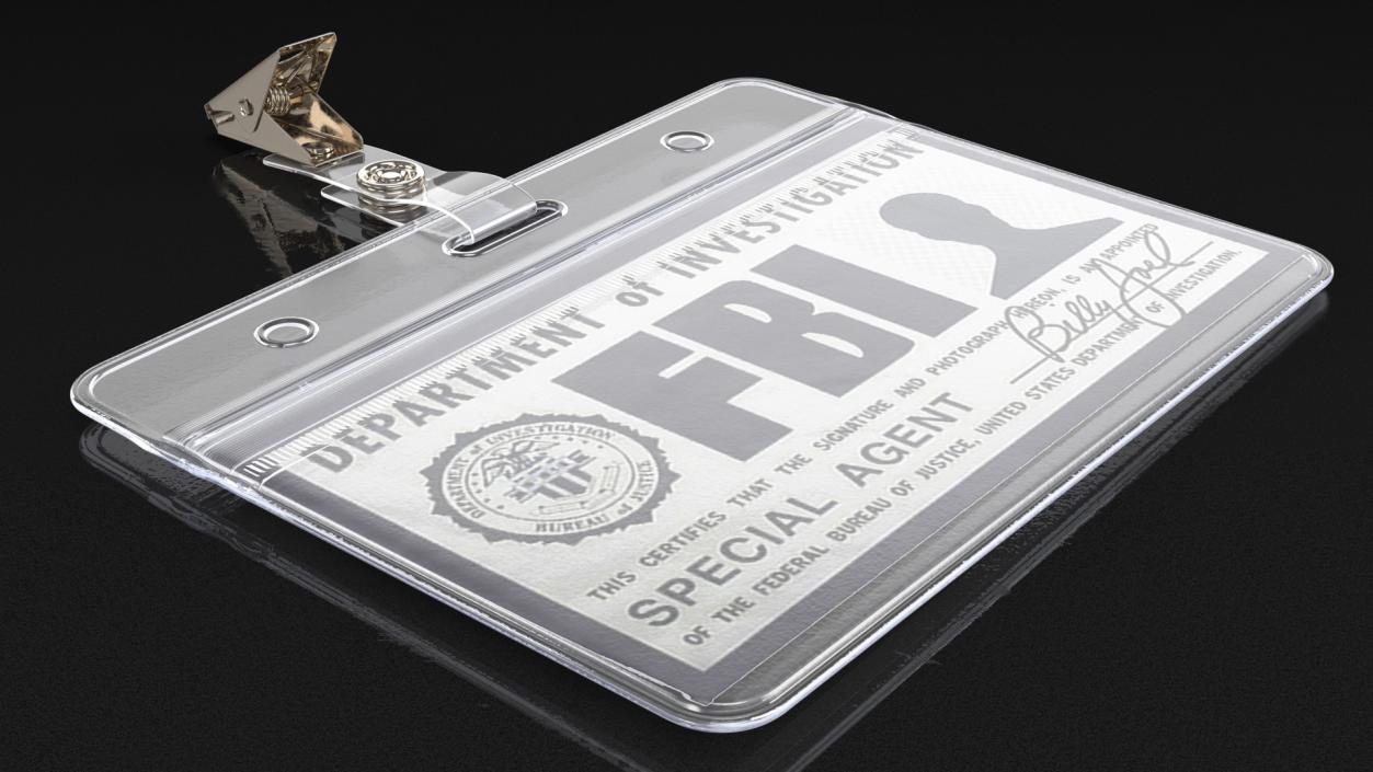 3D Transparent FBI Badge Holder model