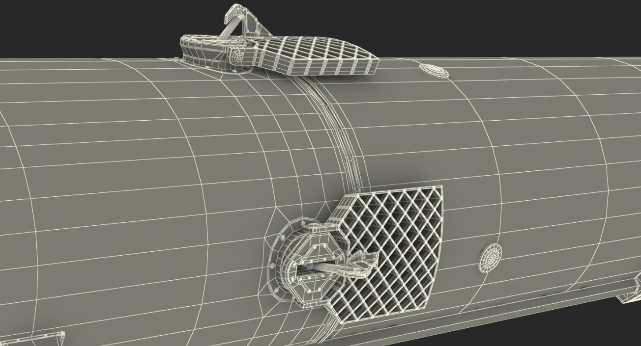 3D Rocket with Boosters and Satellite in Cargo model