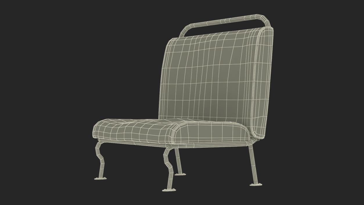 3D Historic Tram Seats One Side model