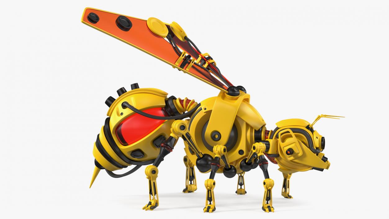 3D Robot Bee Yellow