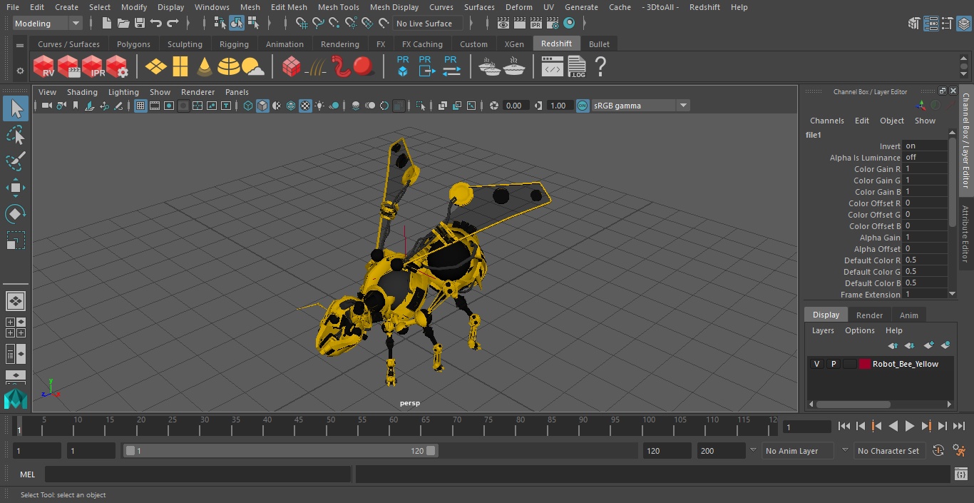 3D Robot Bee Yellow