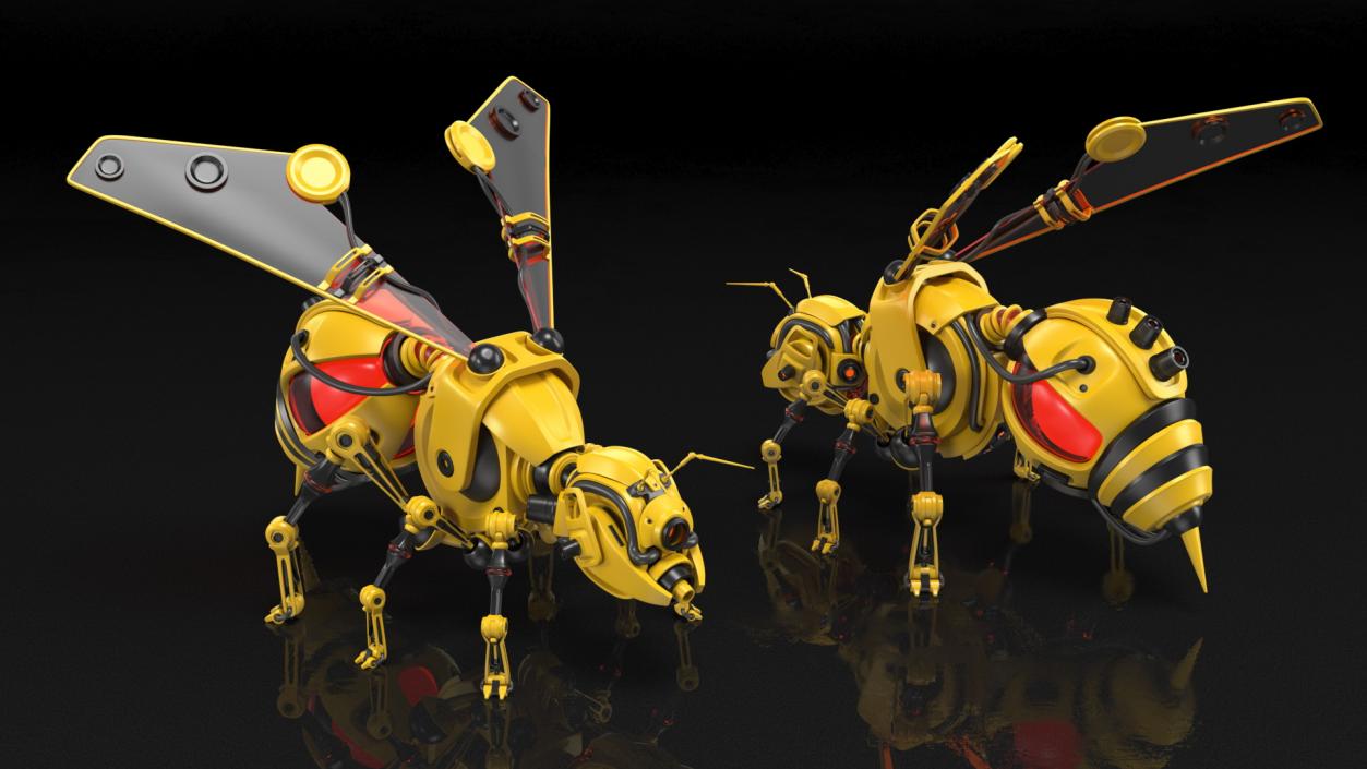 3D Robot Bee Yellow