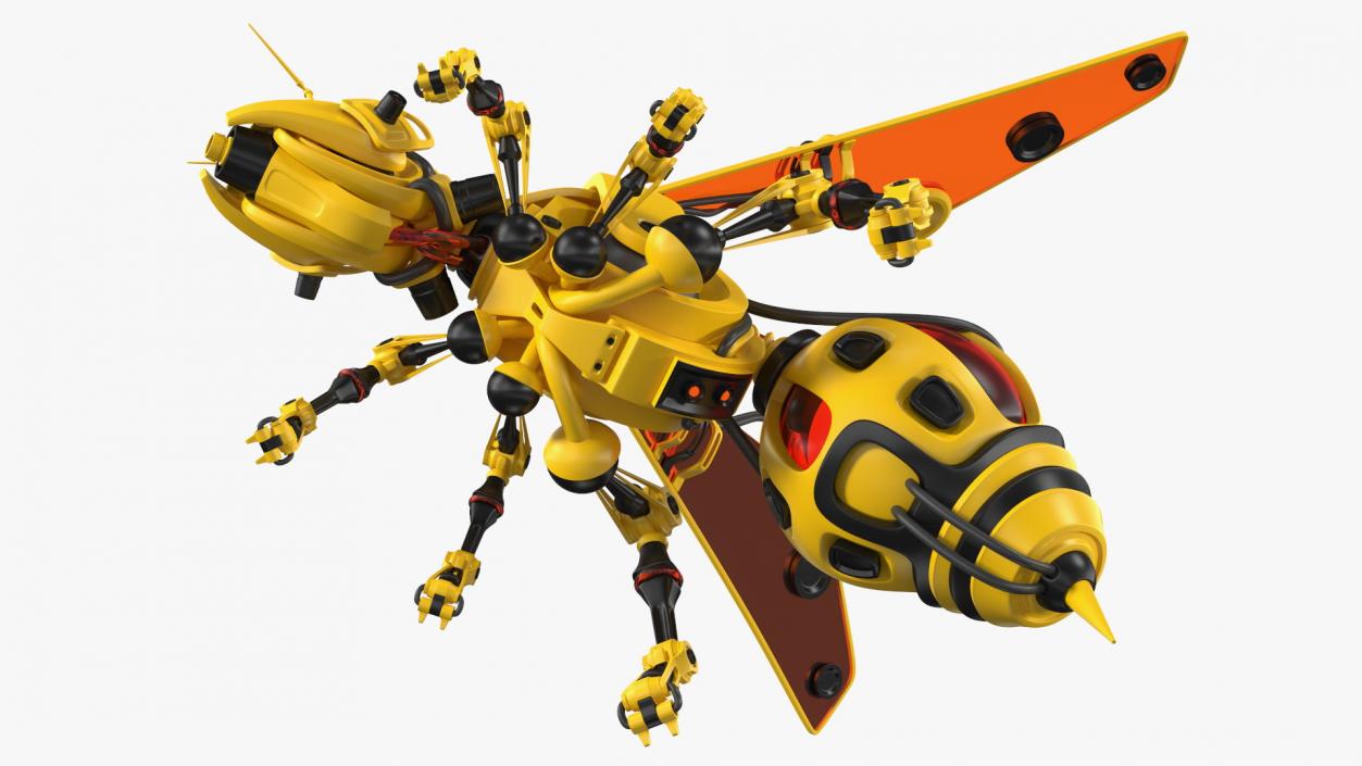 3D Robot Bee Yellow