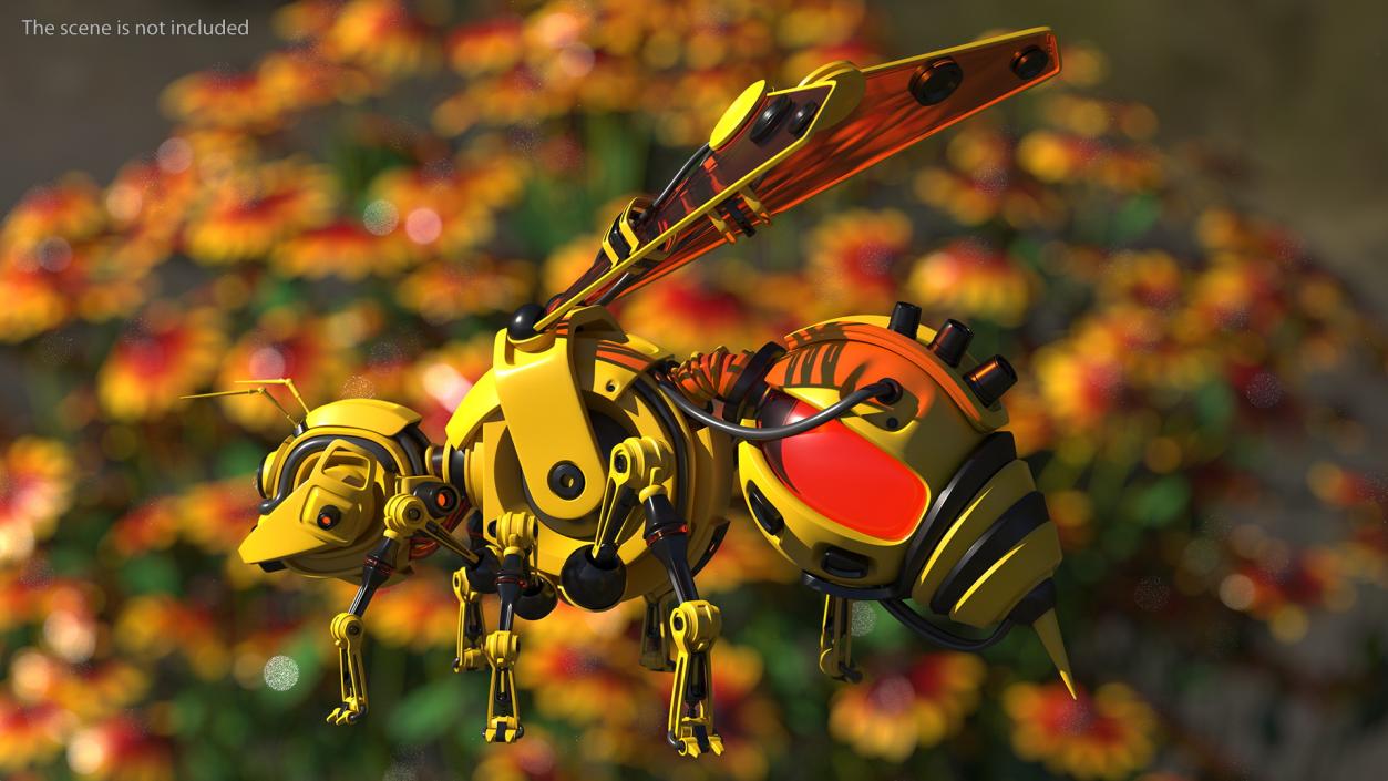 3D Robot Bee Yellow