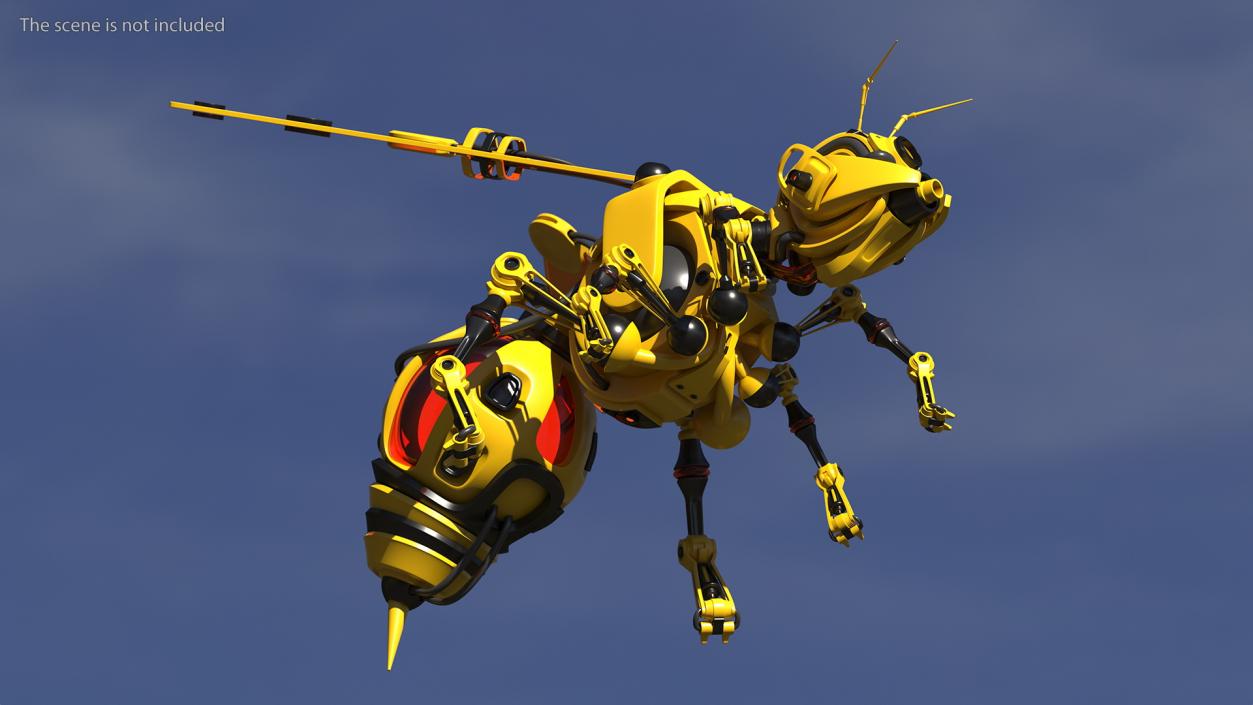 3D Robot Bee Yellow