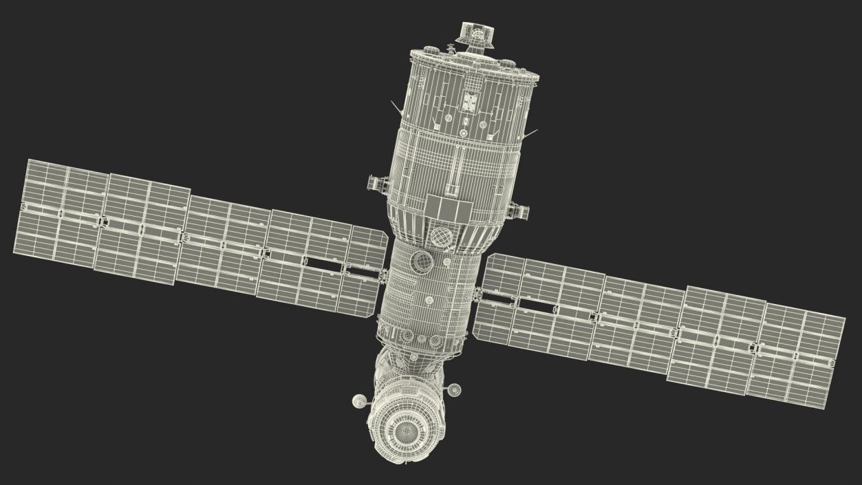 3D ISS Zvezda with Poisk and Pirs Modules model