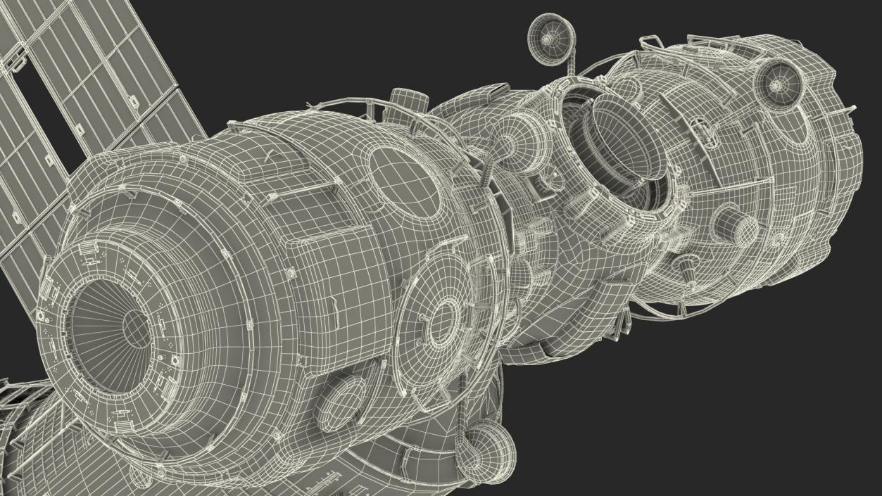 3D ISS Zvezda with Poisk and Pirs Modules model