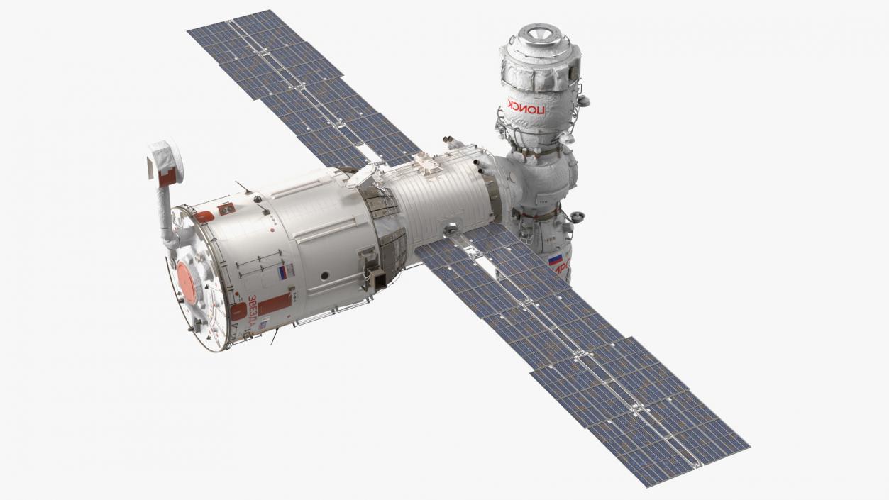 3D ISS Zvezda with Poisk and Pirs Modules model