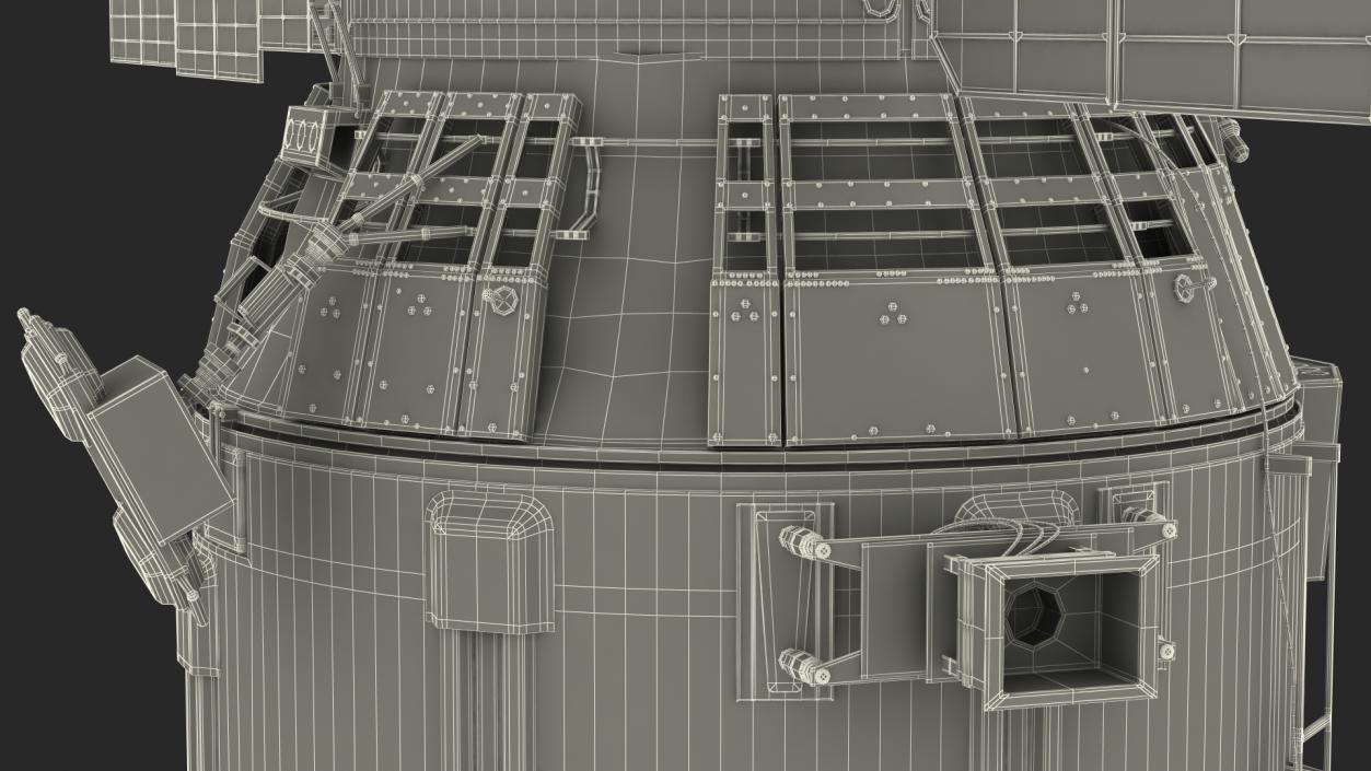 3D ISS Zvezda with Poisk and Pirs Modules model