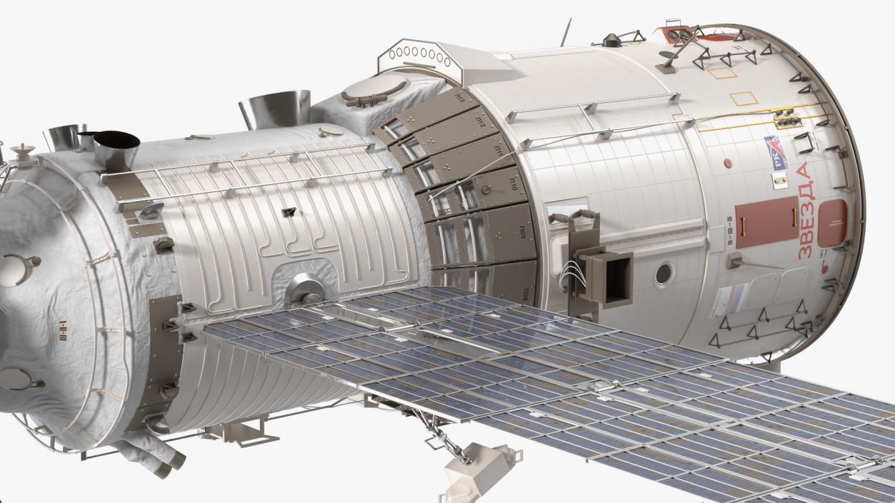 3D ISS Zvezda with Poisk and Pirs Modules model