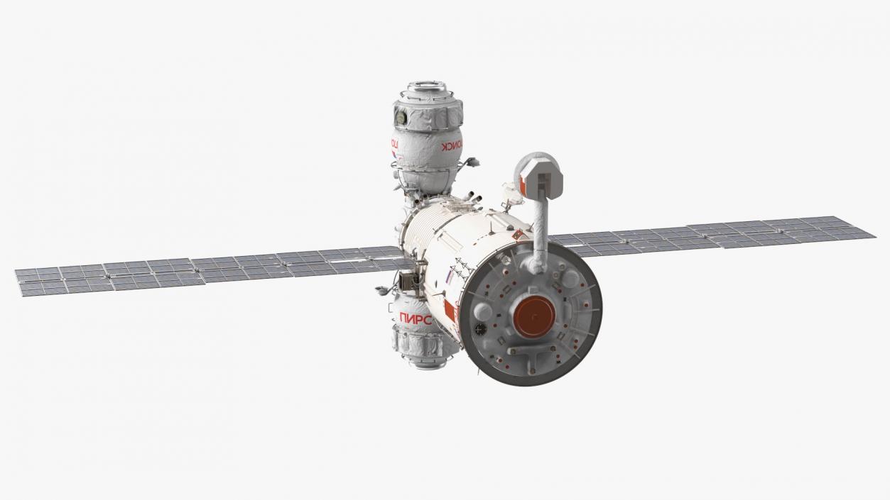 3D ISS Zvezda with Poisk and Pirs Modules model