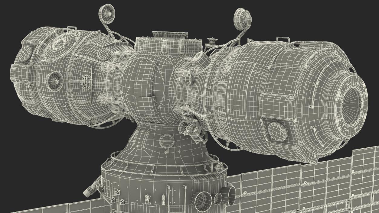 3D ISS Zvezda with Poisk and Pirs Modules model