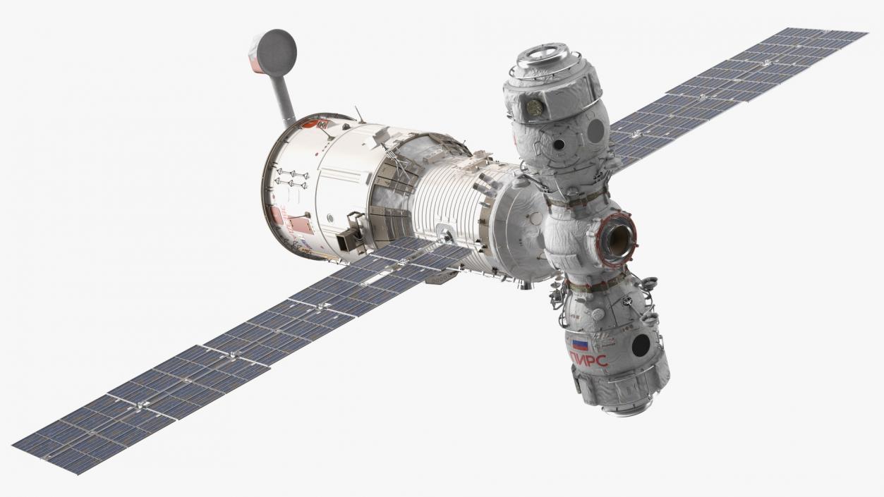 3D ISS Zvezda with Poisk and Pirs Modules model