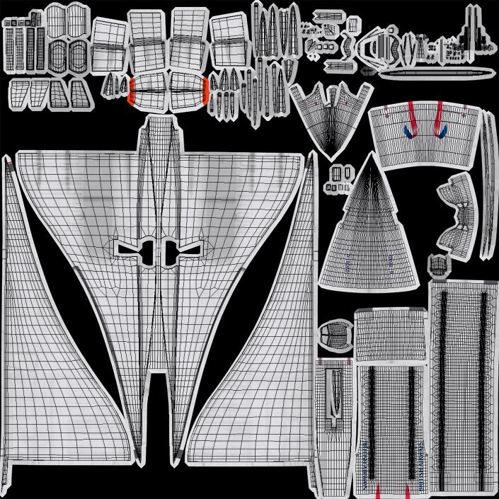 3D model Concorde Supersonic Passenger Jet Airliner British Airways Rigged