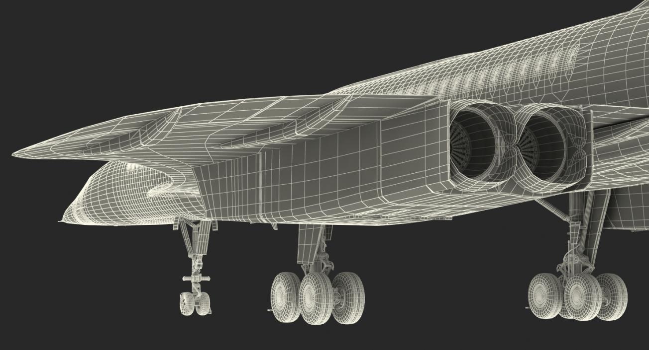 3D model Concorde Supersonic Passenger Jet Airliner British Airways Rigged