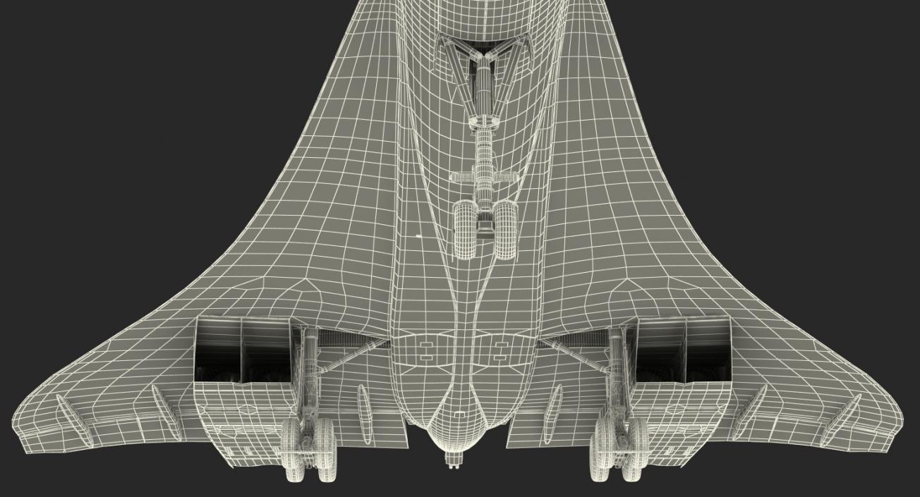 3D model Concorde Supersonic Passenger Jet Airliner British Airways Rigged