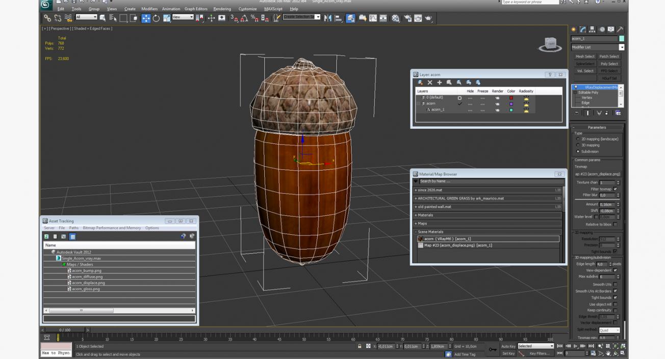 Single Acorn 3D