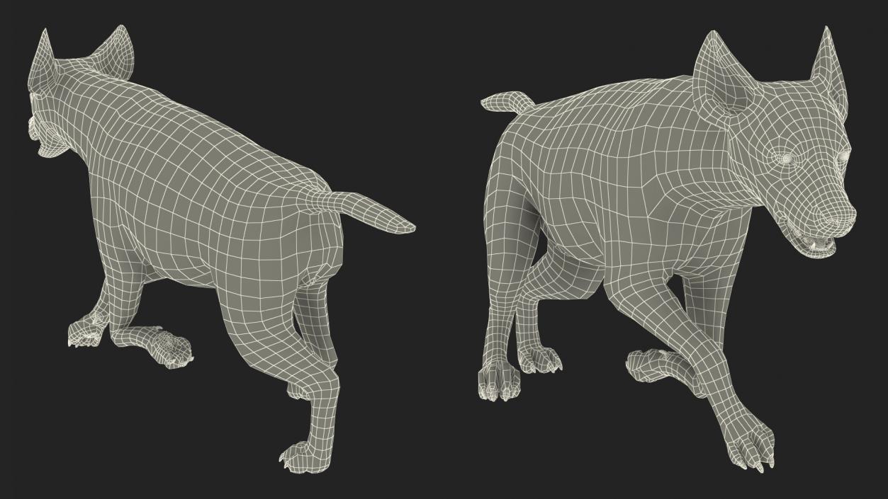 Hyena Running Pose Fur 3D