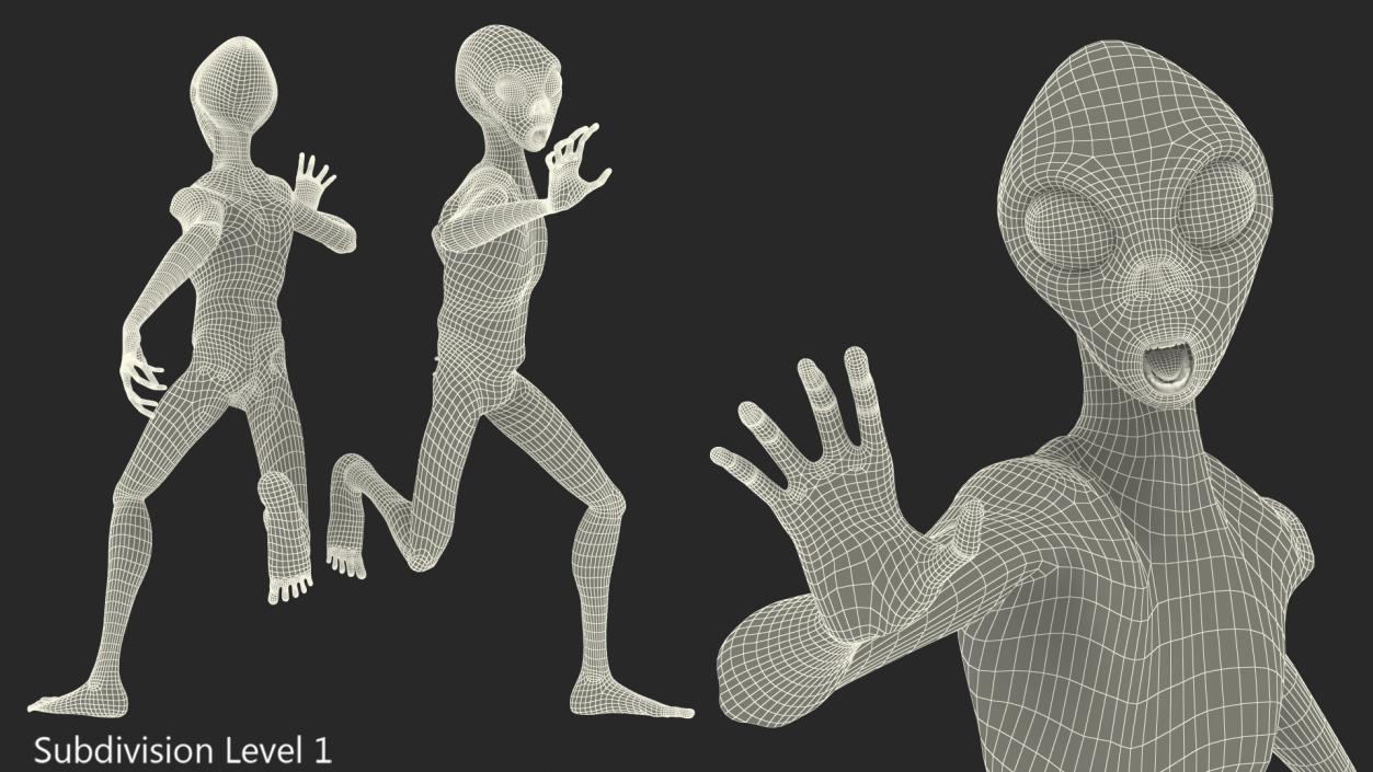 Running Humanoid Alien 3D