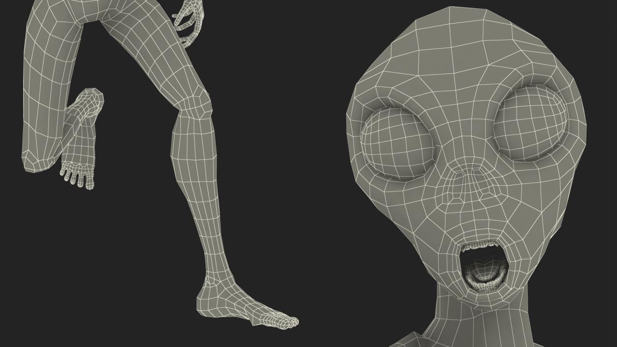 Running Humanoid Alien 3D