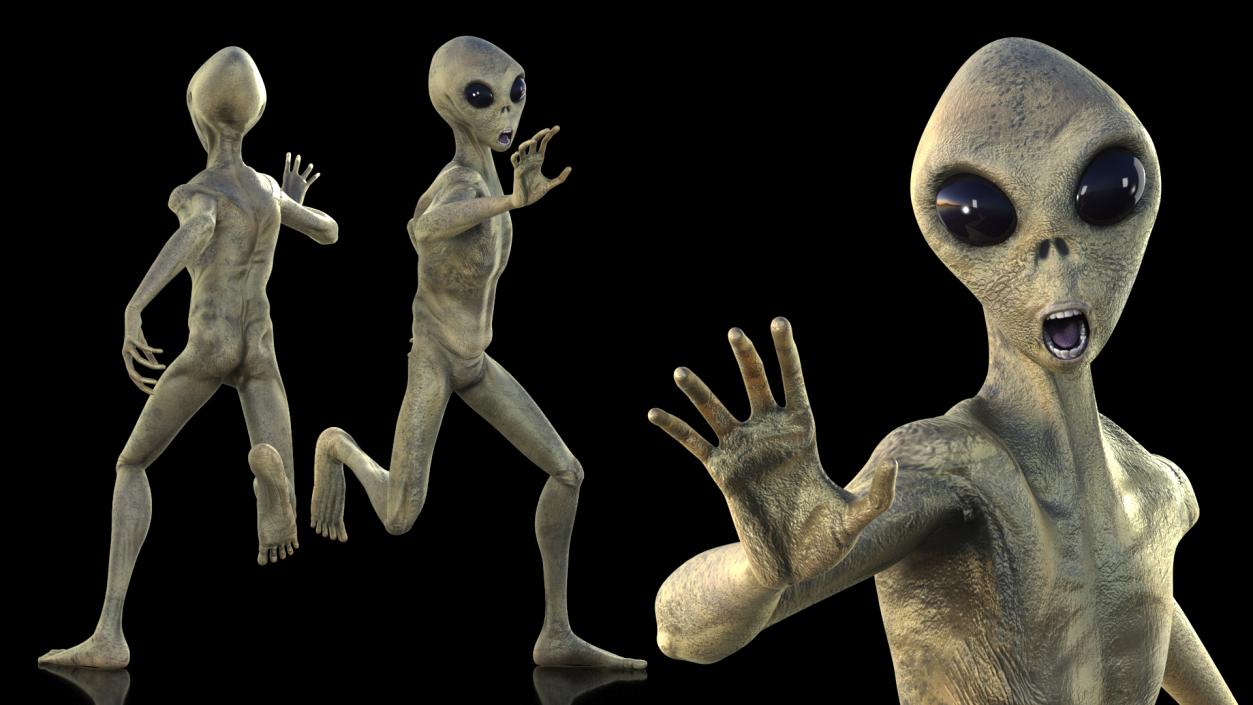 Running Humanoid Alien 3D