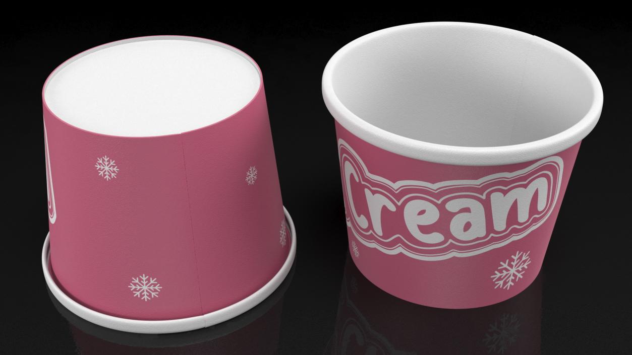 Ice Cream Pink Cup Empty 3D model