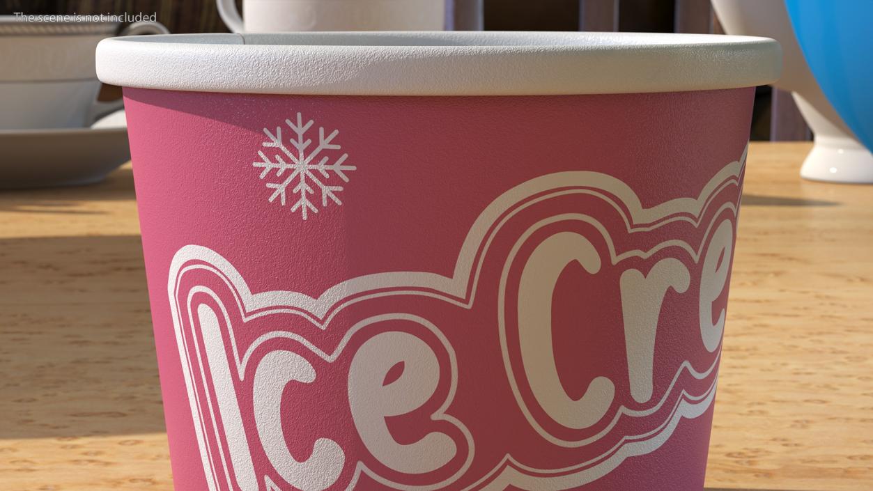 Ice Cream Pink Cup Empty 3D model