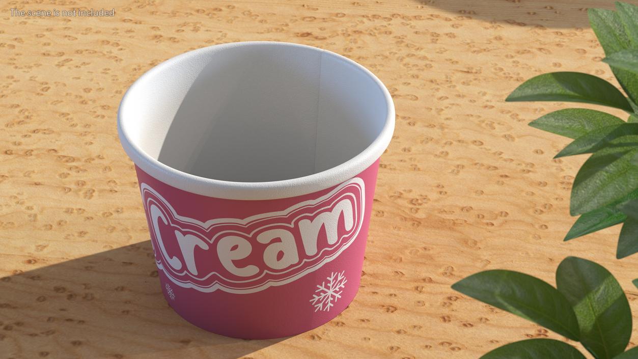 Ice Cream Pink Cup Empty 3D model