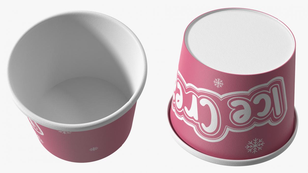 Ice Cream Pink Cup Empty 3D model