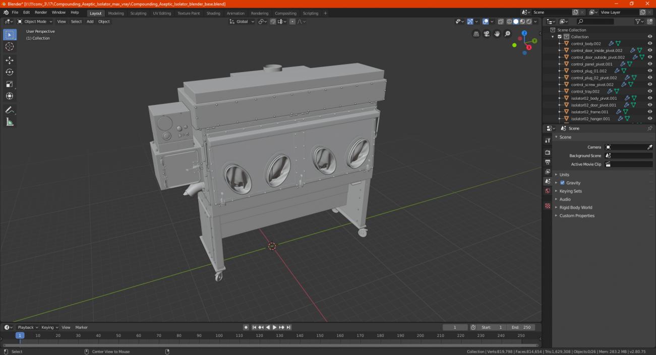 3D Compounding Aseptic Isolator model