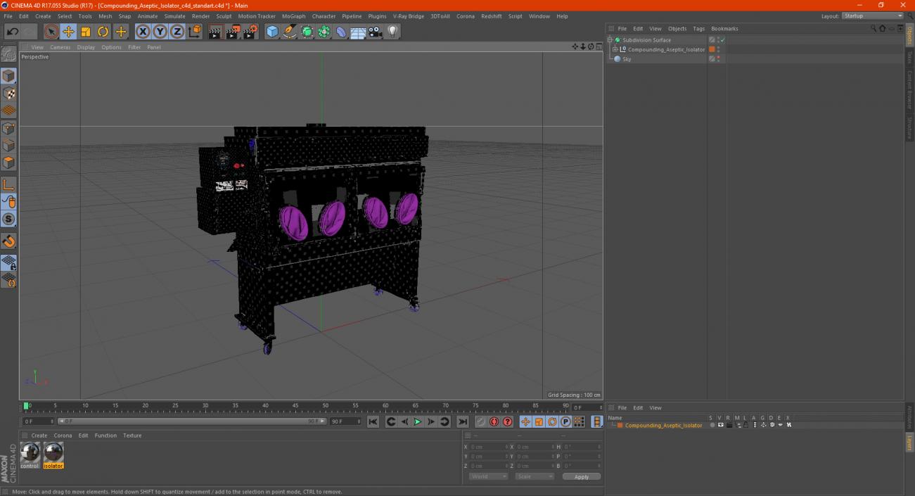 3D Compounding Aseptic Isolator model