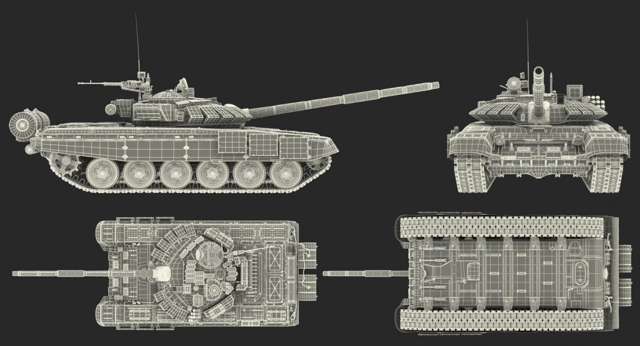 T72 Main Battle Tank Camo Rigged 3D