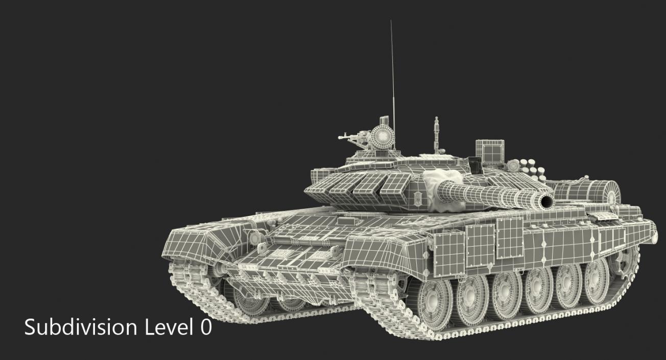 T72 Main Battle Tank Camo Rigged 3D