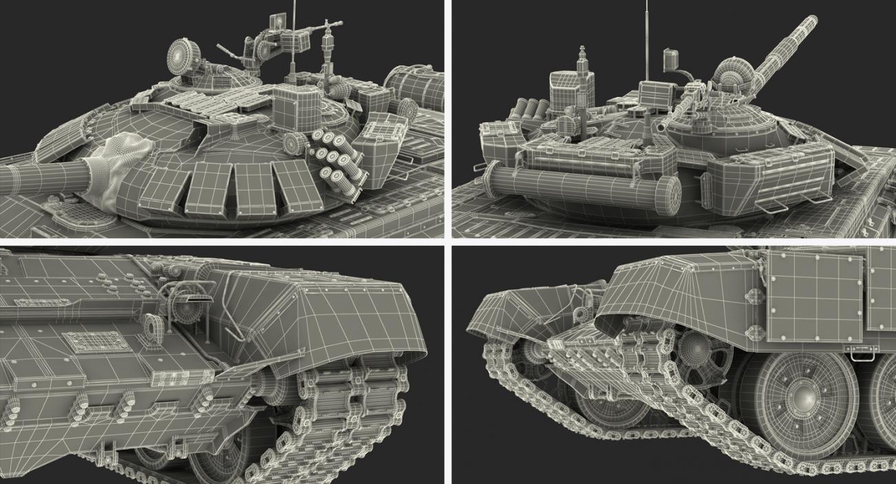 T72 Main Battle Tank Camo Rigged 3D