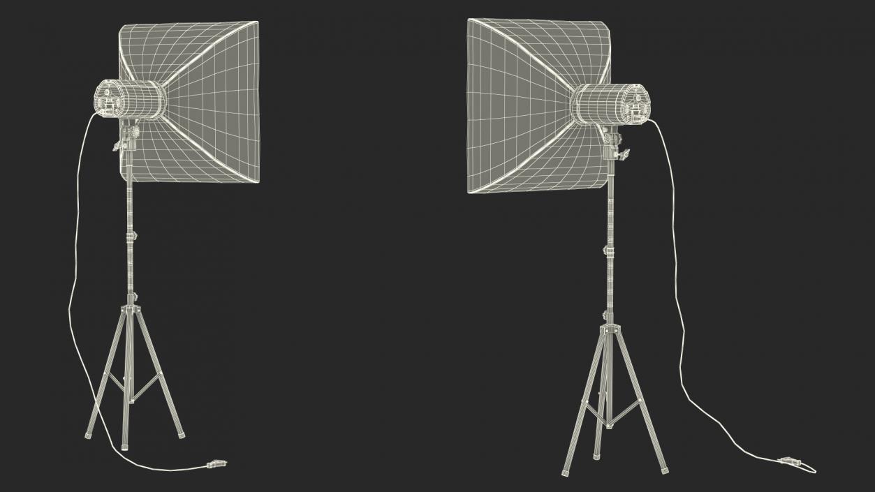 3D model Studio Softbox Light on Tripod