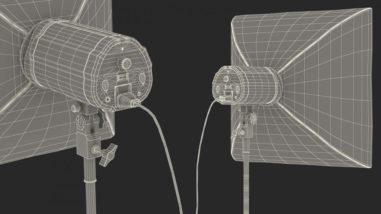 3D model Studio Softbox Light on Tripod