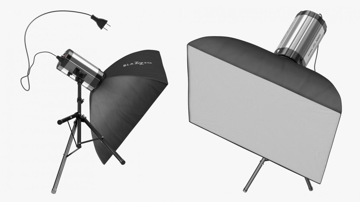 3D model Studio Softbox Light on Tripod