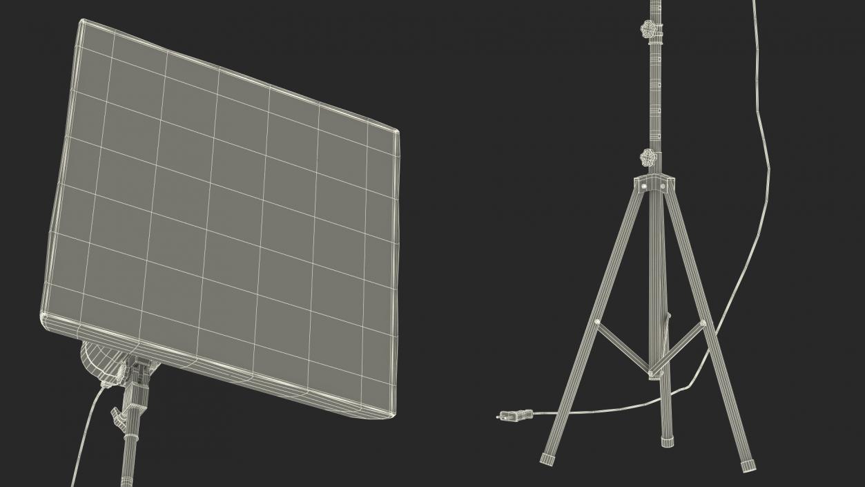 3D model Studio Softbox Light on Tripod