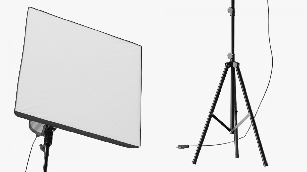 3D model Studio Softbox Light on Tripod