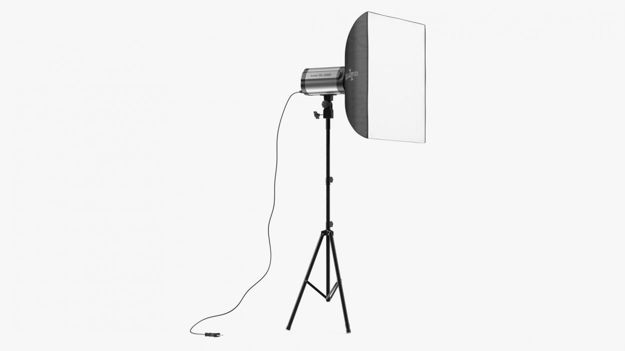 3D model Studio Softbox Light on Tripod