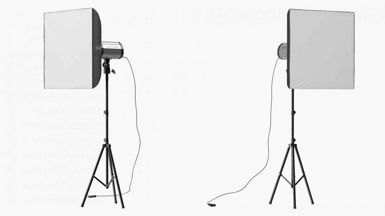 3D model Studio Softbox Light on Tripod