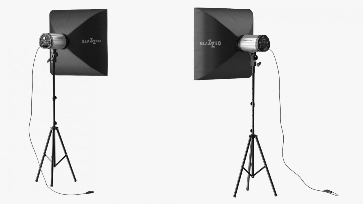 3D model Studio Softbox Light on Tripod