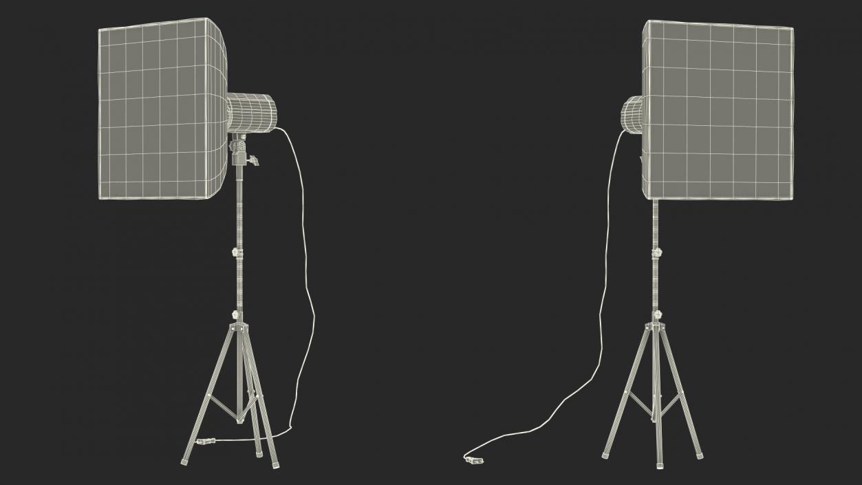 3D model Studio Softbox Light on Tripod