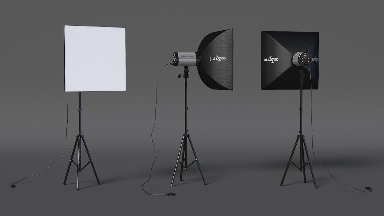 3D model Studio Softbox Light on Tripod