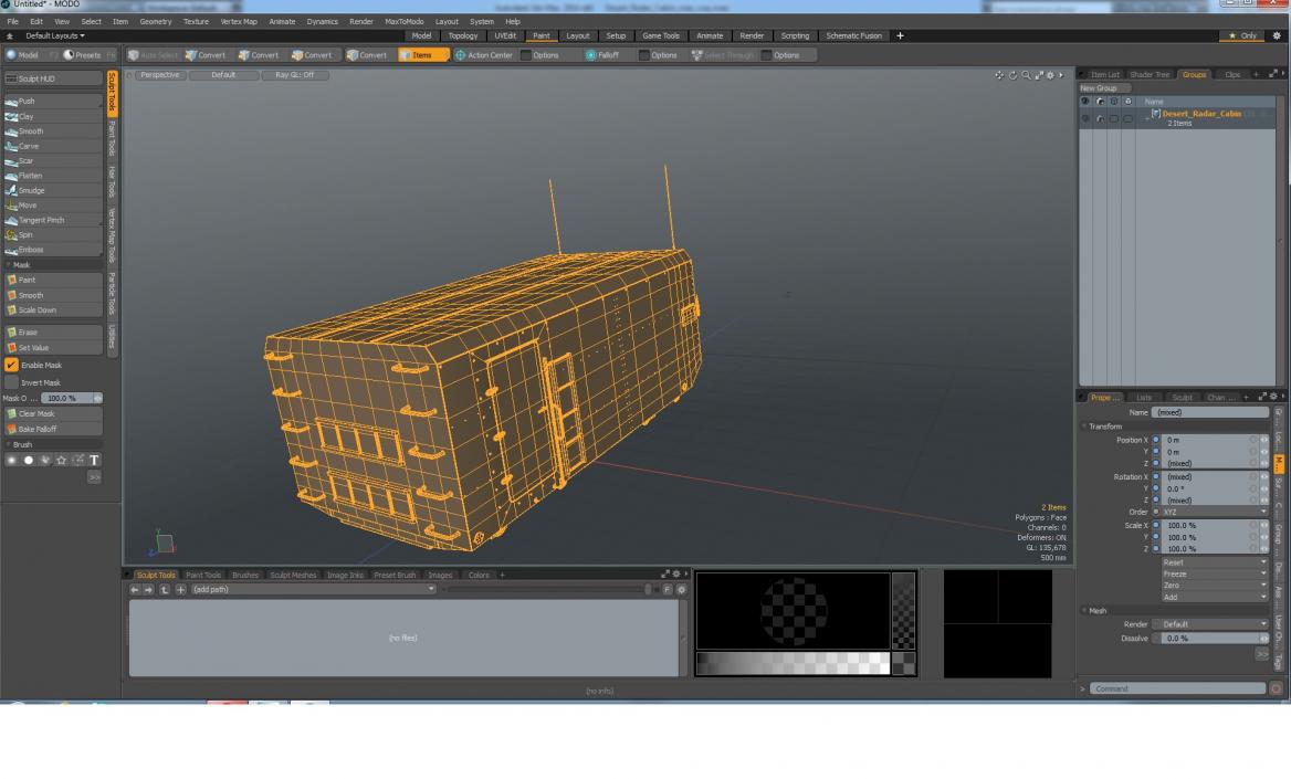 3D Desert Radar Cabin model