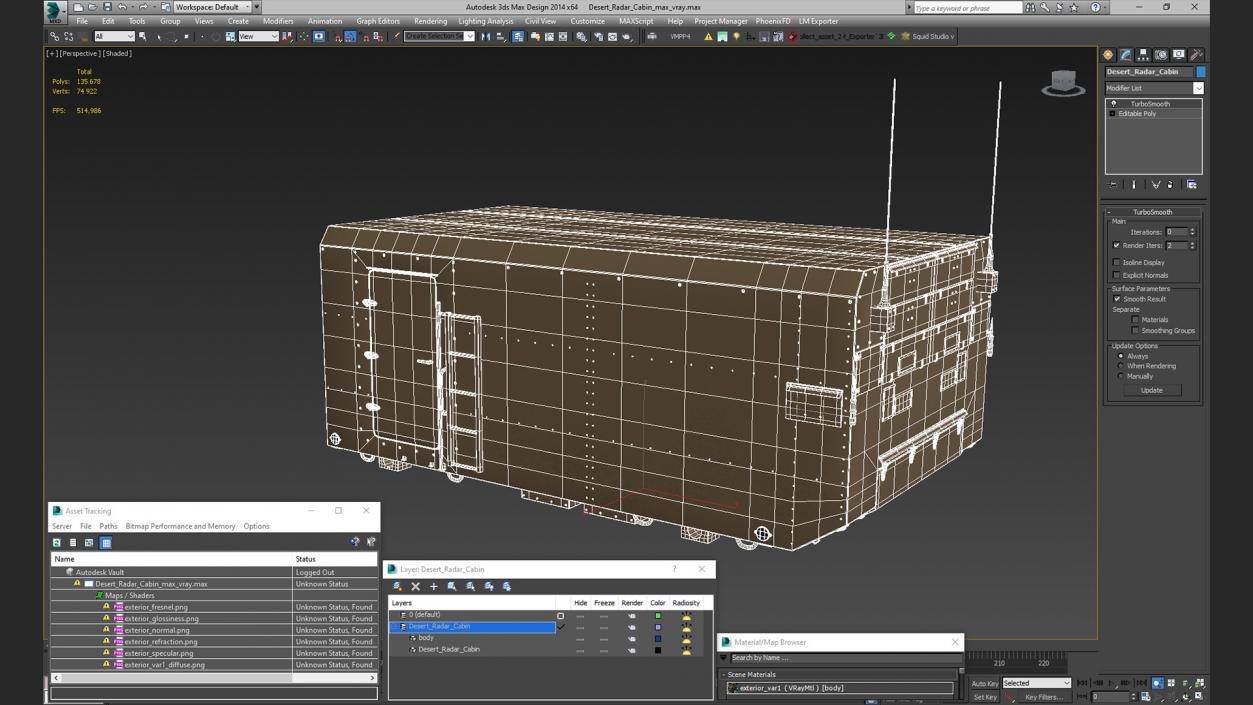 3D Desert Radar Cabin model