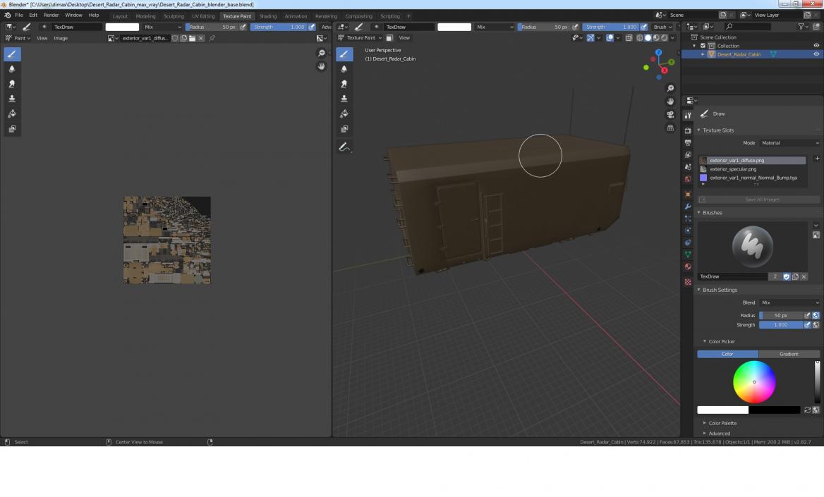 3D Desert Radar Cabin model